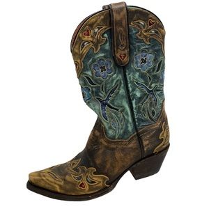 Dan Post Blue Bird Brown Copper Leather Bluebird 3544 Cowboy Boots 7.5